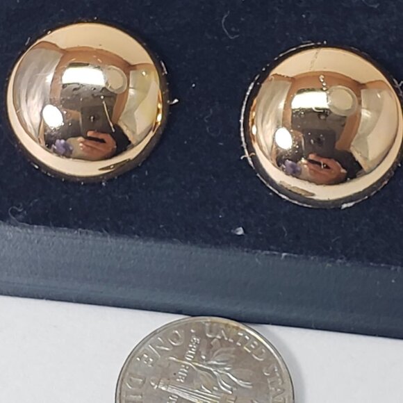 Women's Stylish Polished Rose Gold tone & Circle Shape Stud Earrings -0.7-inch - Picture 7 of 8